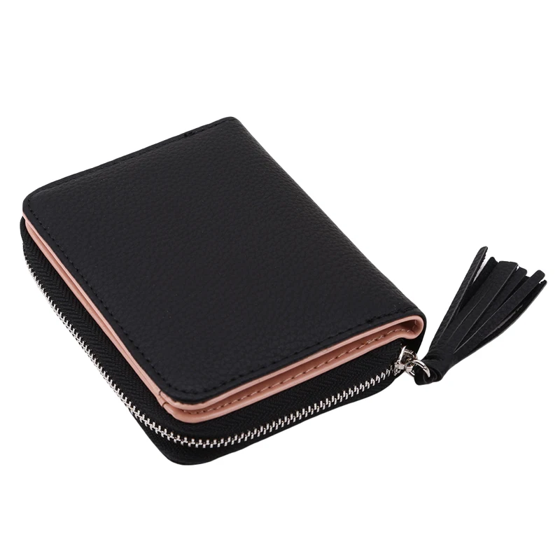 

New Short Women's Wallets Multifunction Lady Mini Purse Card Holder Coin Purse Brand Hasp & Zipper 3 Fold Wallet With Tassel