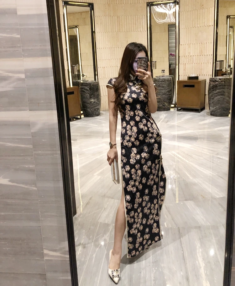 Женское китайское традиционное платье Ципао Ao Dai Vietnam элегантное Клубное