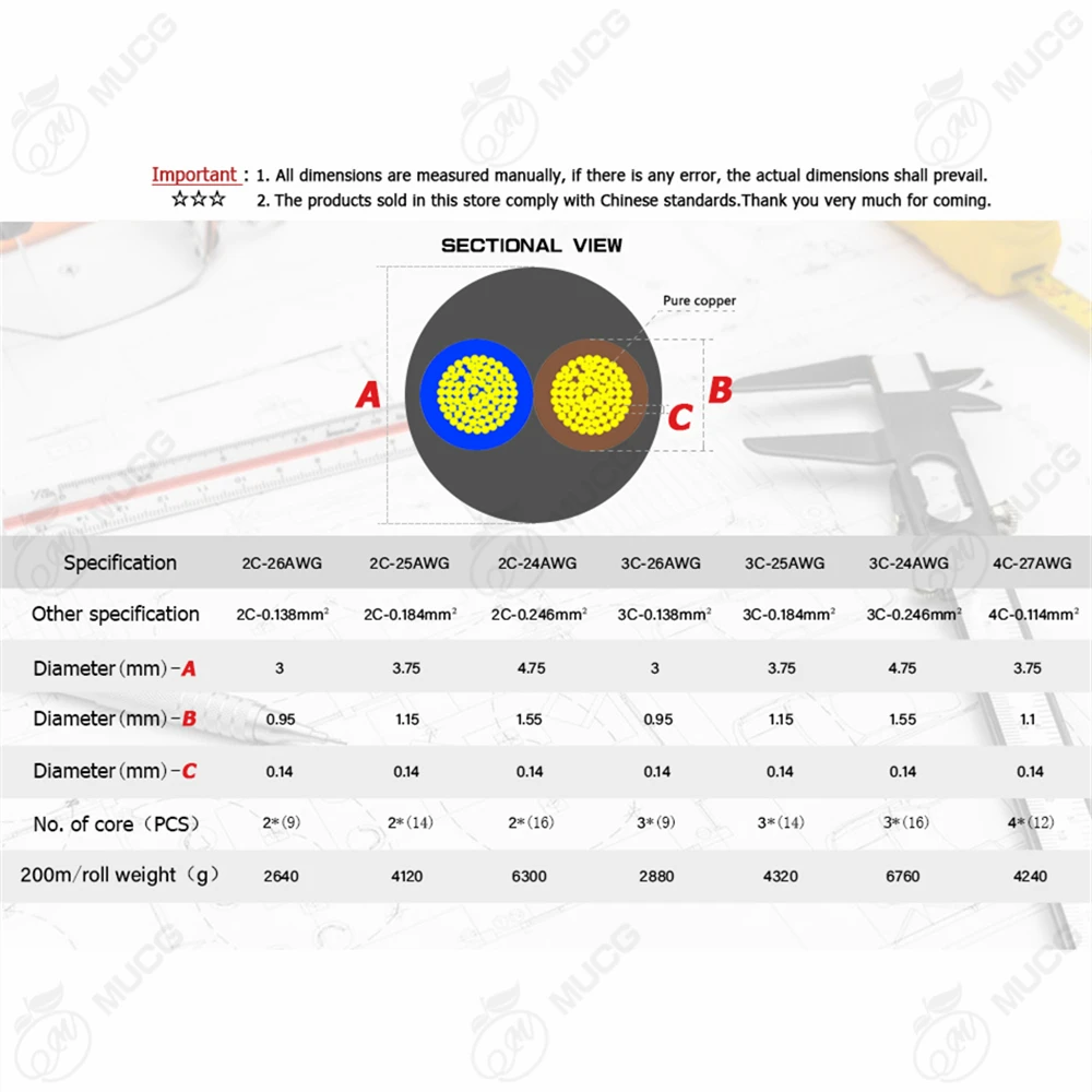 4-контактный кабель 2 3-жильный медный провод 5 в 12 В постоянного тока