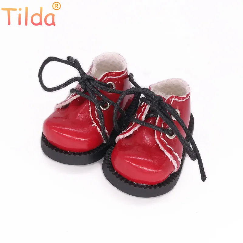 red Тильда 1/6, игрушечные сапожки, обувь для куклы Blythe Realfee, 4 см, мини сапоги, обувь для Аксессуары для куклы blyth для EXO KPOP 15 см - Цвет: red