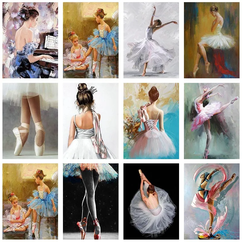 

Diamond Painting 5D Diamonds DIY Dancer Cross Stitch Full Square Round Drill Embroidery Colorful Handmade Home Room Wall Decor