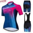 Велосипедный комплект Teleyi, женская одежда для велоспорта, одежда с коротким рукавом для горного велосипеда, велосипедная одежда, одежда для командных гонок, 2021