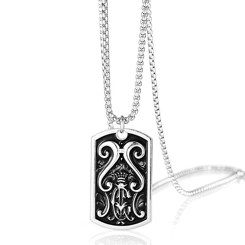 Мужская длинная Корона щит титановая сталь кулон ожерелье с Европы и США