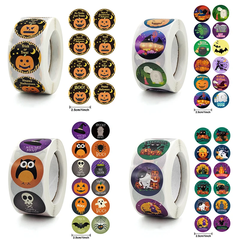 

100pcs Halloween Pumpkin Ghost Stickers for Cake Packaging Gift Bags Sealing Labels Sticker Scrapbooking Handmade DIY Decoration