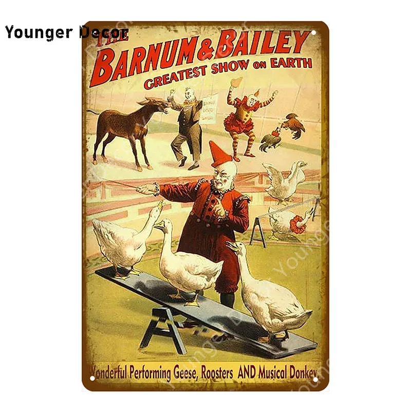 Забавный цирк металлические указатели настенный стикер Kellar Винтаж постер