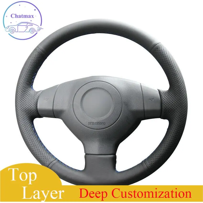 

For Suzuki SX4 Alto Old Swift Custom Made Anti Slip DIY Black Leather Car Steering Wheel Cover anti-slip all season fit