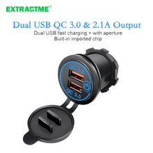Cigarette Lighter Socket Car USB 12V-24V Cigarette Powerful Lighters QC3.0 Fast Charging Phone Ipad Charge Electronics Accessor