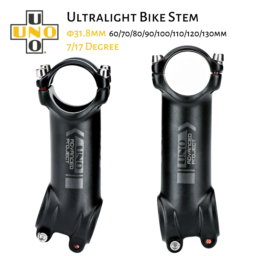 UNO-vástagos ultraligeros para bicicleta de montaña, 7/17 grados, potencia de 31,8mm, 60/70/80/90/100/110/120/130mm