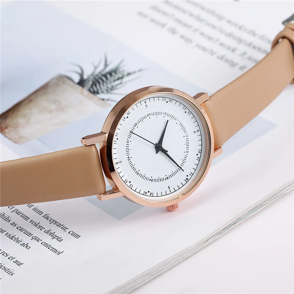 Прямая поставка минималистичные кожаные часы для женщин простой черный