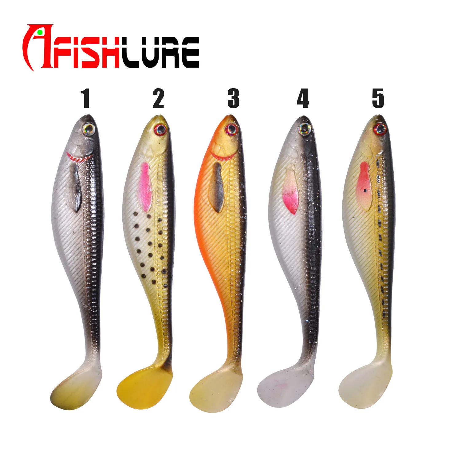 

105mm Soft Silicone Fishing Lure Saltwater Fishing Worms Baits With T-Tail Fishing Tackle