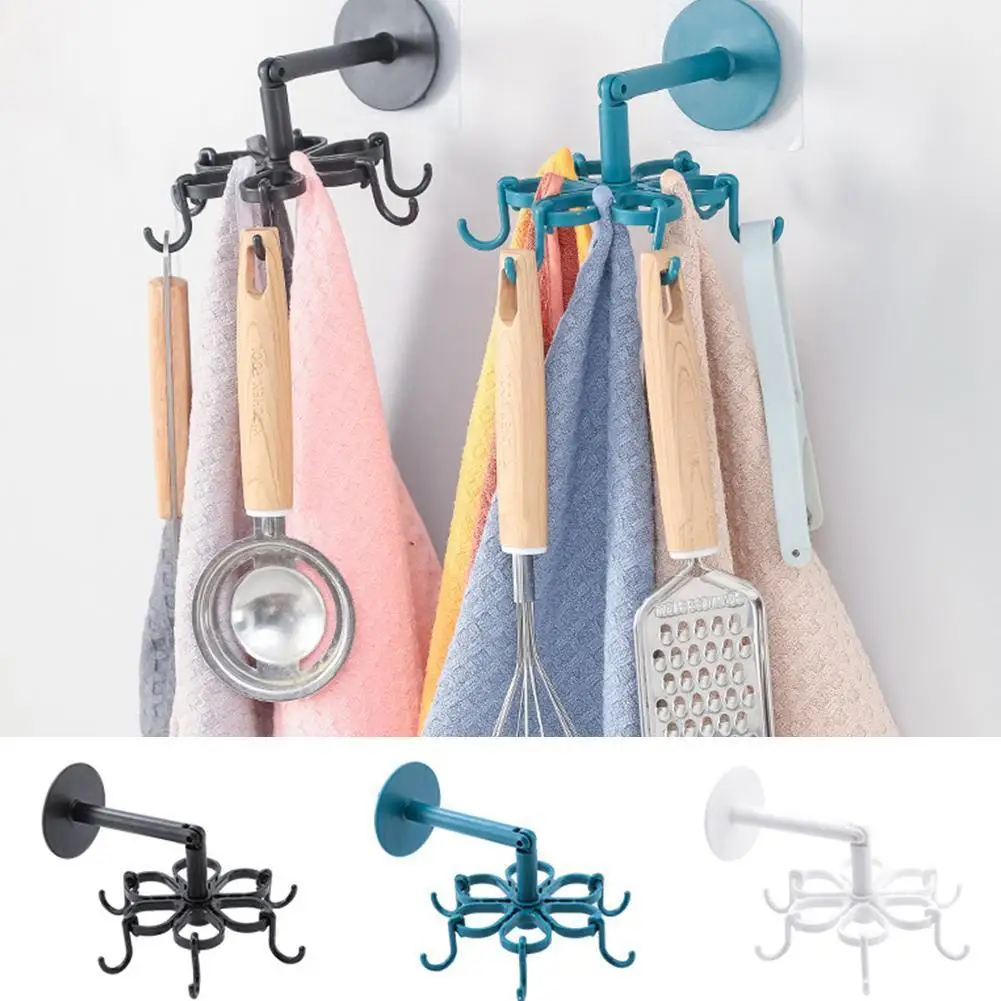 

Kitchen Gadget Accessories Bathroom Hook Wall Mounted Hooks Duty Hook 360 On Stick Adhesive Heavy ° Hook Wall Door Rotating Q4B2
