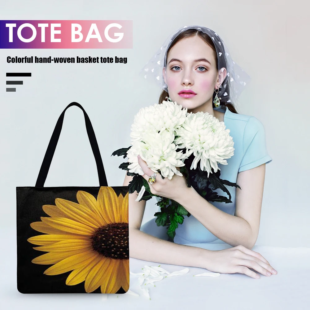 

Модная женская сумка для покупок через плечо с принтом в разных стилях, повседневная женская сумка-тоут большой вместимости, сумки, праздни...