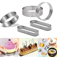 10 pack oval tart ringperforated baking ringpastry ringstainless steel cake tart mold ringsbaking tart ring