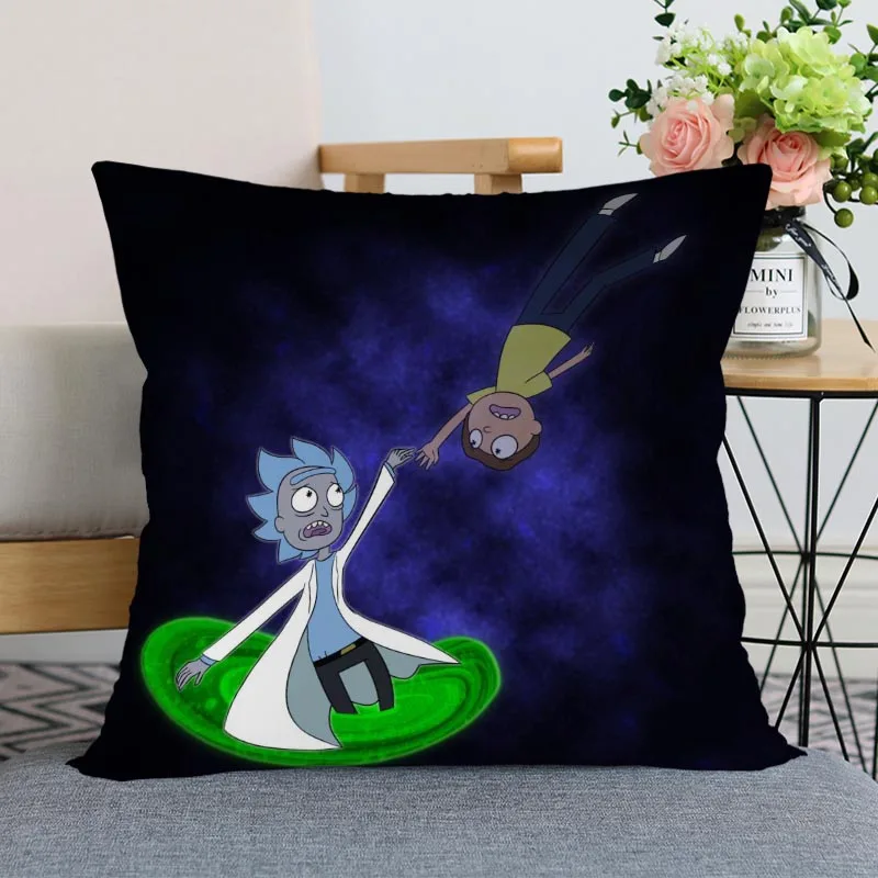 Милый чехол для подушки Рик и Морти, современный домашний декоративный чехол для подушки 35x35 см, 40X40 см(с одной стороны) для гостиной, наволочка для подушки - Цвет: 16