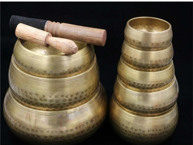 Буддизм медная Поющая чаша ручной работы желтые металлические благоприятные