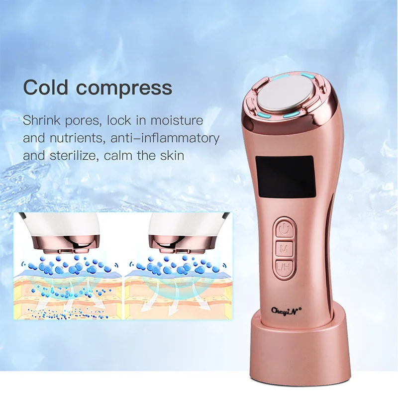 Goedkoop Ems Koud Warm Hamer Led Photon Ultrasone Trillingen Gezicht Lifting Massager Rimpel Remover V-Line Up Huid Verstevigende Schoonheid Apparaat