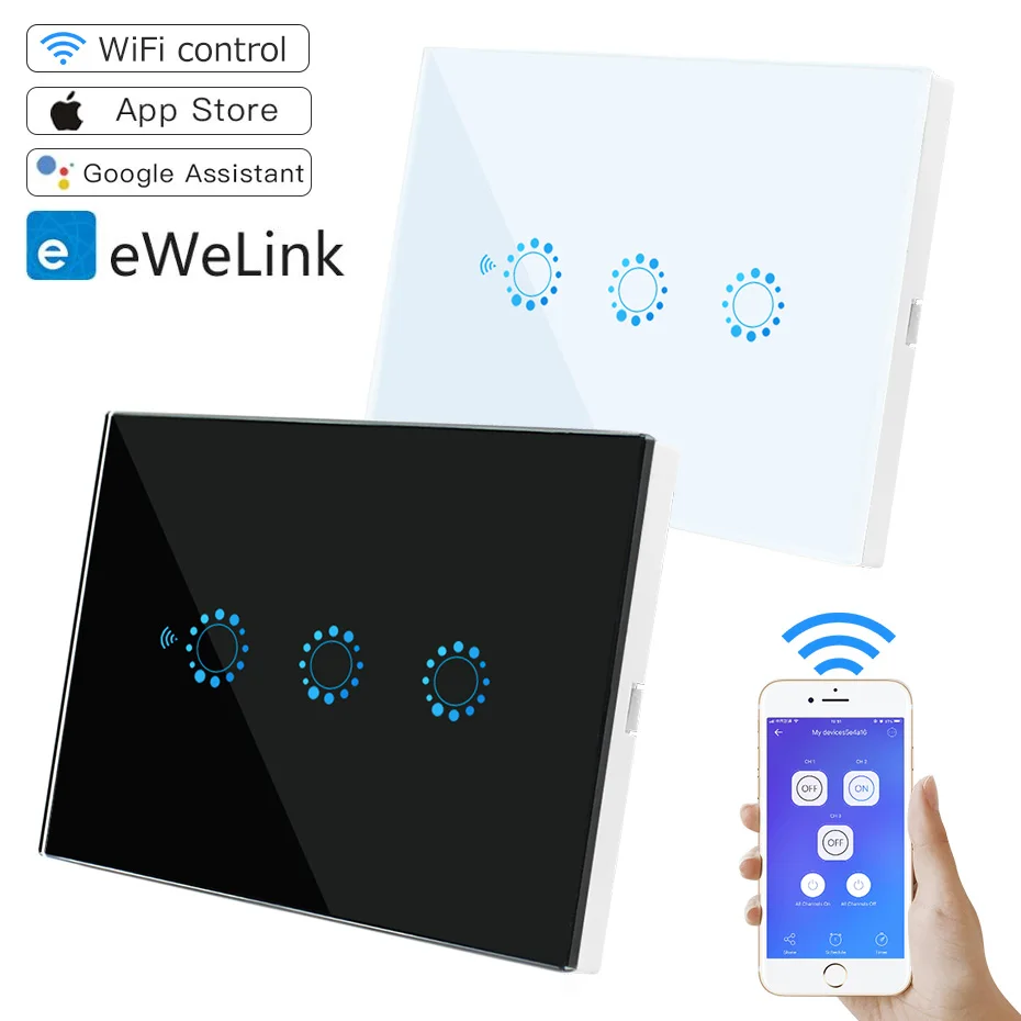 110V Стандартный WI-FI Smart Touch Стекло Панель переключатель приложение Дистанционное Управление сроки Совместимость с iOS и Android OS 1/2/3 переключатель