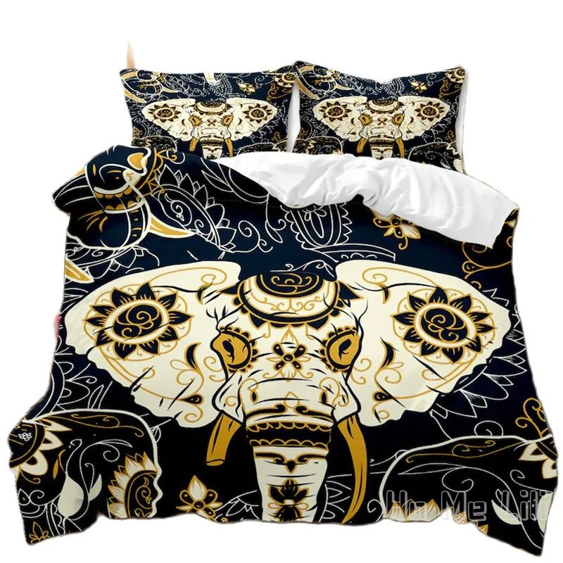 

Bohemian Mandala Elephant By Ho Me Lili Duvet Cover Set Boho Exotic Paisley Floral Patterns Animal Inspired Design