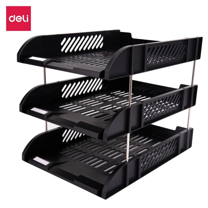 

Deli 3 Layers File Rack Office A4 Paper Organizer Document Letter Book Brochure Filling Tray Rack Shelf Carrier Storage Holder