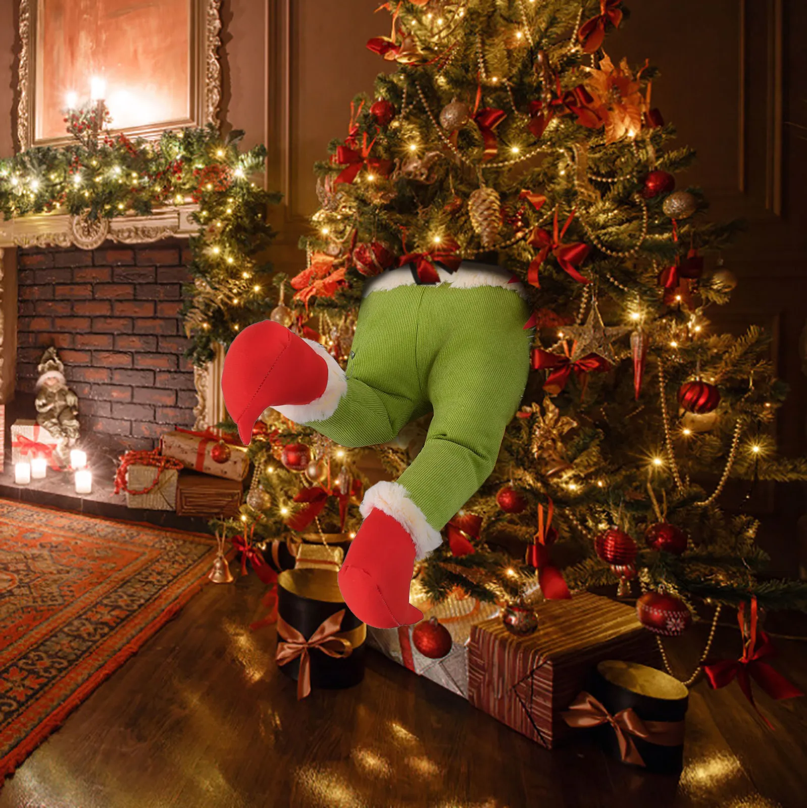 15.7In Plush Legs for Christmas Decorations Stuffed For Tree Home Ornament Table Decor Xmas Gift New Year | Дом и сад