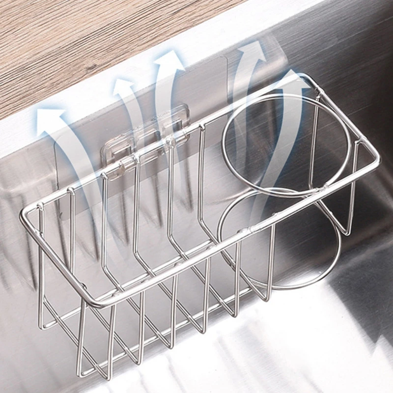 

Stainless Steel Kitchen Sink Storage Hanging Basket Sponge Storage Rack Hanger X4YE