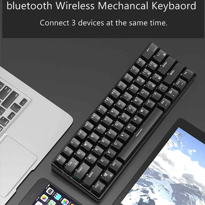 Ajazz i610t / k870t 61 Ключ USB Bluetooth двойной режим компьютер планшет телефон универсальный