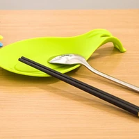 1pc kitchen cooking rest tool heat resistant storage shelf silicone spoon spatula holder non slip pad kitchen gadgets organizer