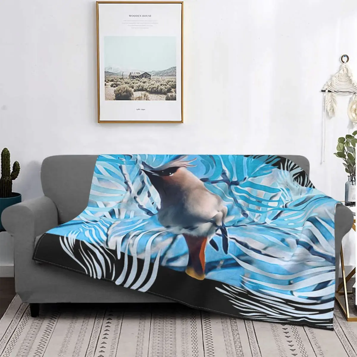 

Waxwing Bird Floral Blanket Bedspread Bed Plaid Sofa Bed Throw Blanket Muslin Blanket Summer Bedspread