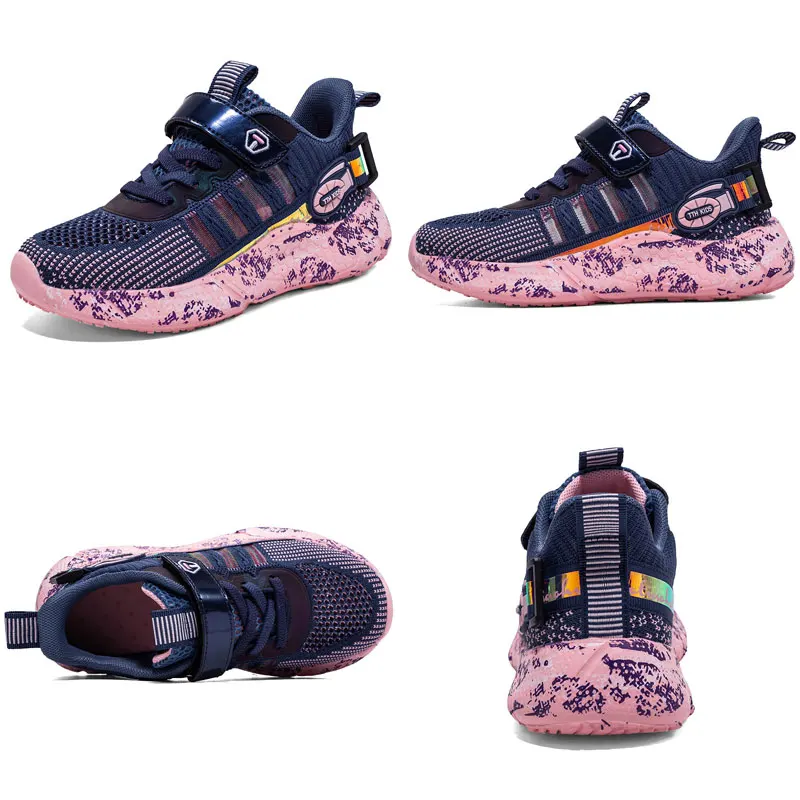 Кроссовки детские для мальчиков и девочек резиновая подошва модная спортивная