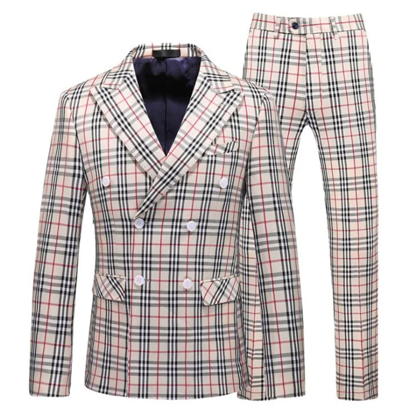 

Plaid blazers mens suit three-piece suits groom wedding dress disfraz traje de hombre para boda trajes hombre мужские пиджаки