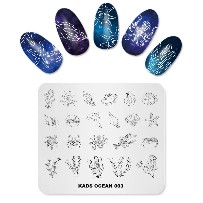 KADS Ocean 003 Style Nail Stamp Design Various Cute Sea Fish Template Image For DIY Art Stamping Plate | Красота и здоровье