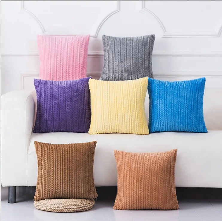 Мягкая плюшевая наволочка для подушки кофейного серого синего желтого цвета 43X43