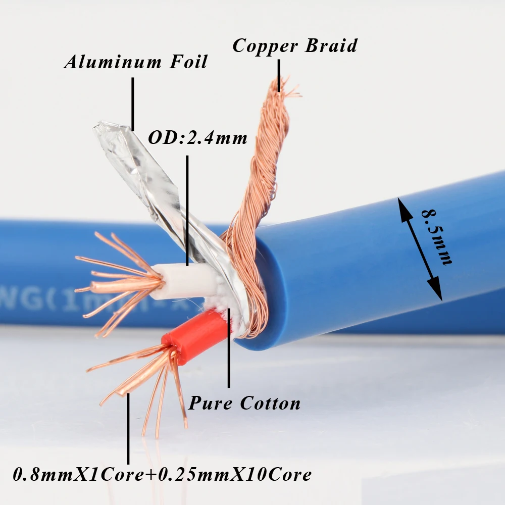 

Monosaudio A204 Hi-end 5N OFC Signal Cable Multplex Interconnect cable Isolation Hifi Audio Bulk cable for DIY Extension Cable