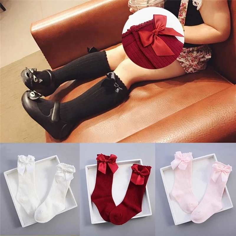 

Newborn Baby Girls Socks Summer Spring Mesh Socks Kids Bow Knee High Long Tube Sock Sokken Princess Infant Baby Socks Calcetines