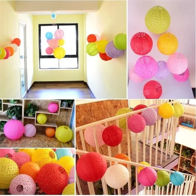 

40Cm Hollow Round Paper Lanterns Ball Festival Supplies Baby Shower Flower Paper Lanterns Ball Wedding Birthday Decoration 1PC