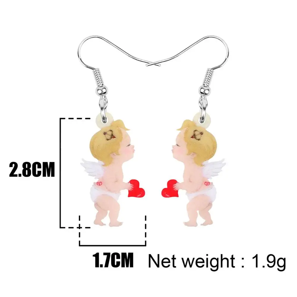 Bonsny акриловые серьги-подвески в форме капли на День святого Валентина ангела