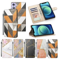 geometric marble case for samsung galaxy s21 fe s20 ultra s 21 plus flip leather wallet full cover protection card phone fundas