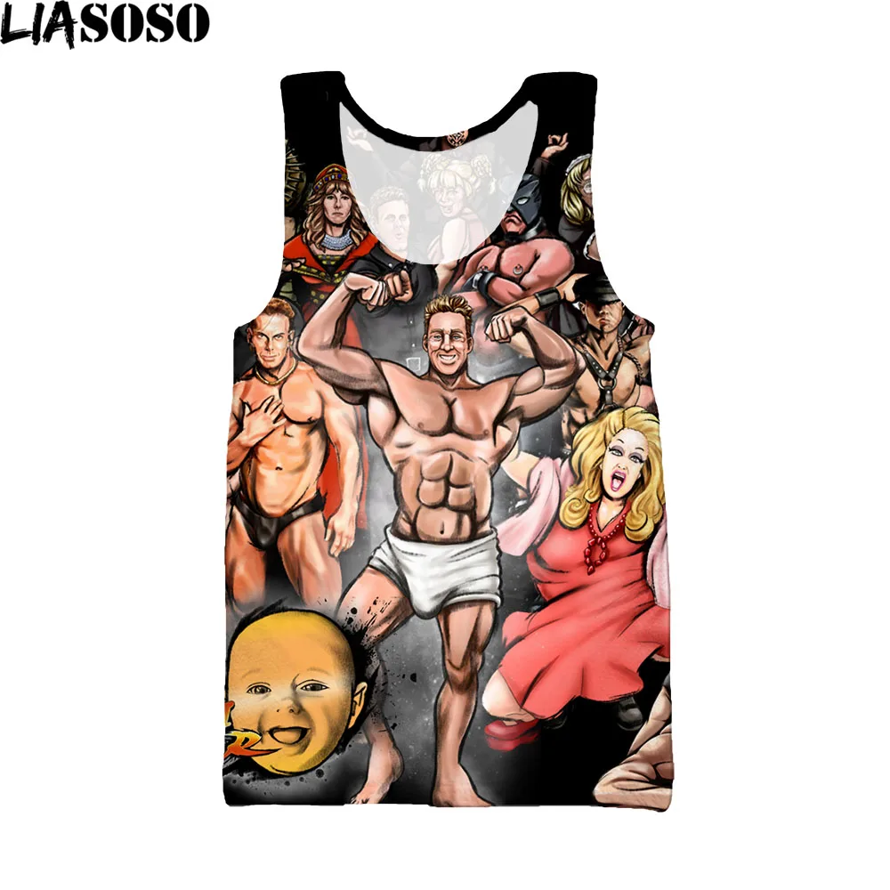 

LIASOSO Aniki Billy Herrington Gachumuchi 3D Printed Tank Top Men Women Funny Novelty Harajuku Cartoon Rip Billy Vest Shirt Tops