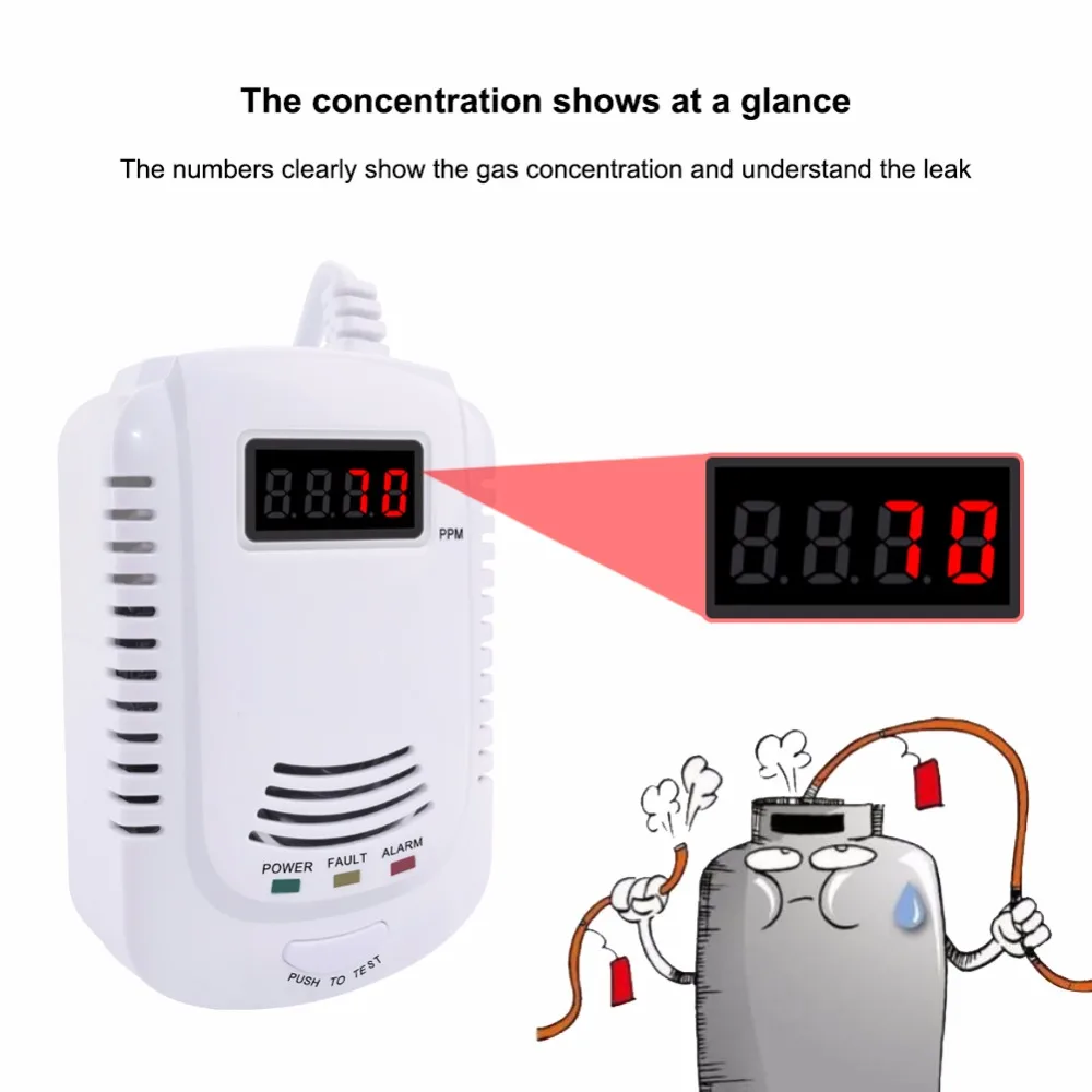 

Gas Leak Analyzer Carbon Monoxide Gas Detector 2-in-1 Handheld Portable LCD Display Concentration Display Gas Leakage