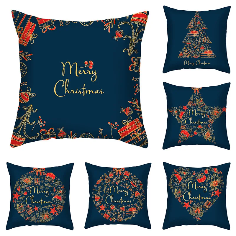 

45x45cm Pillow Case Hot Selling Home Furnishing Pillow Christmas Tree Printed Cushion Pillow Cover Home Decoration