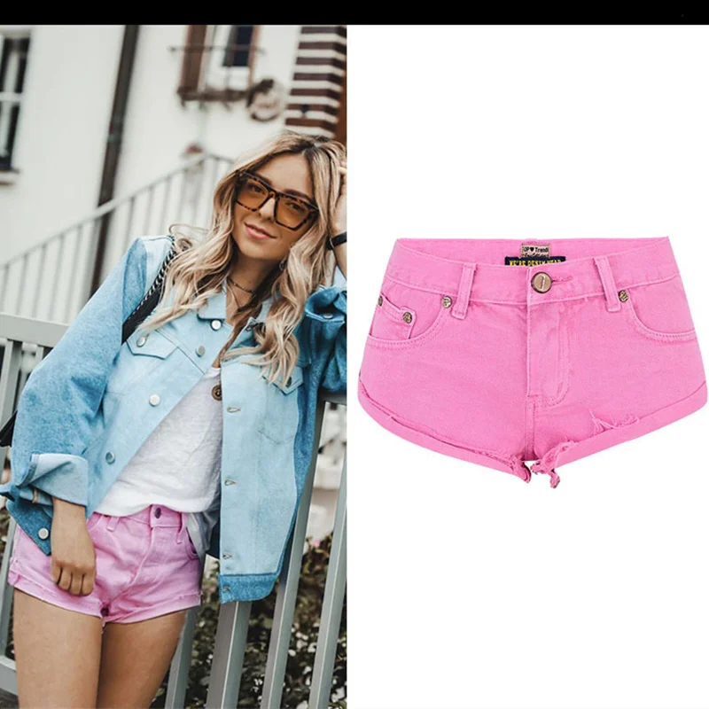 Летние джинсовые шорты LOGAMI женские Пикантные мини-шорты розовые | Женская одежда