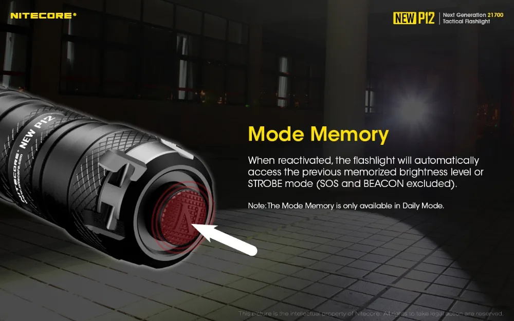 NITECORE, новинка, P12, тактический флэш-светильник, XP-L, HD, V6, Макс., 1200 люмен, луч, бросок, 238 м, уличный фонарь для сотрудников полиции, поисковый светильник