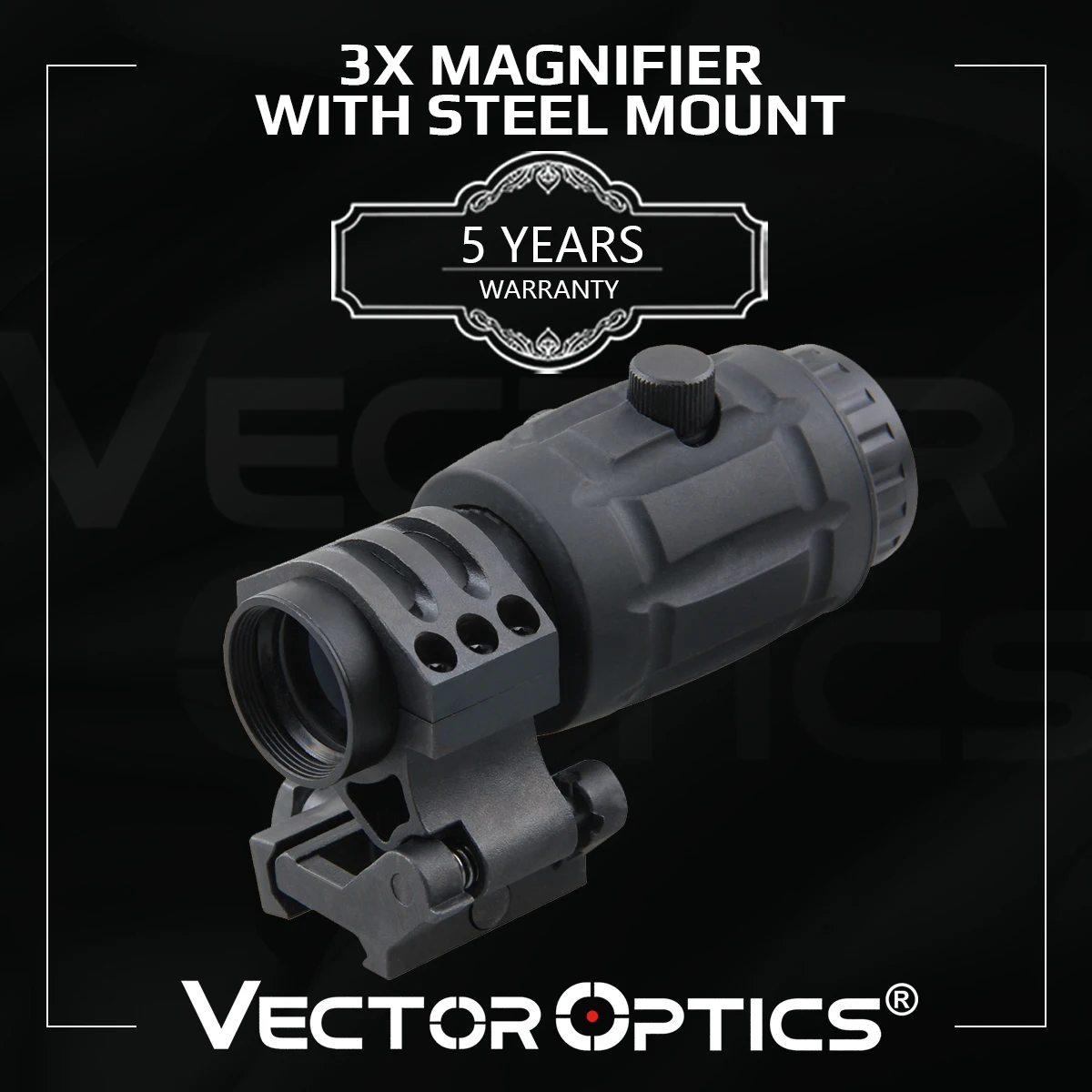 

Vector Optics 3x Magnifier With Flip to Side Steel Mount Fit Various Red Dot Scopes Hunting Riflescope Optical Sight