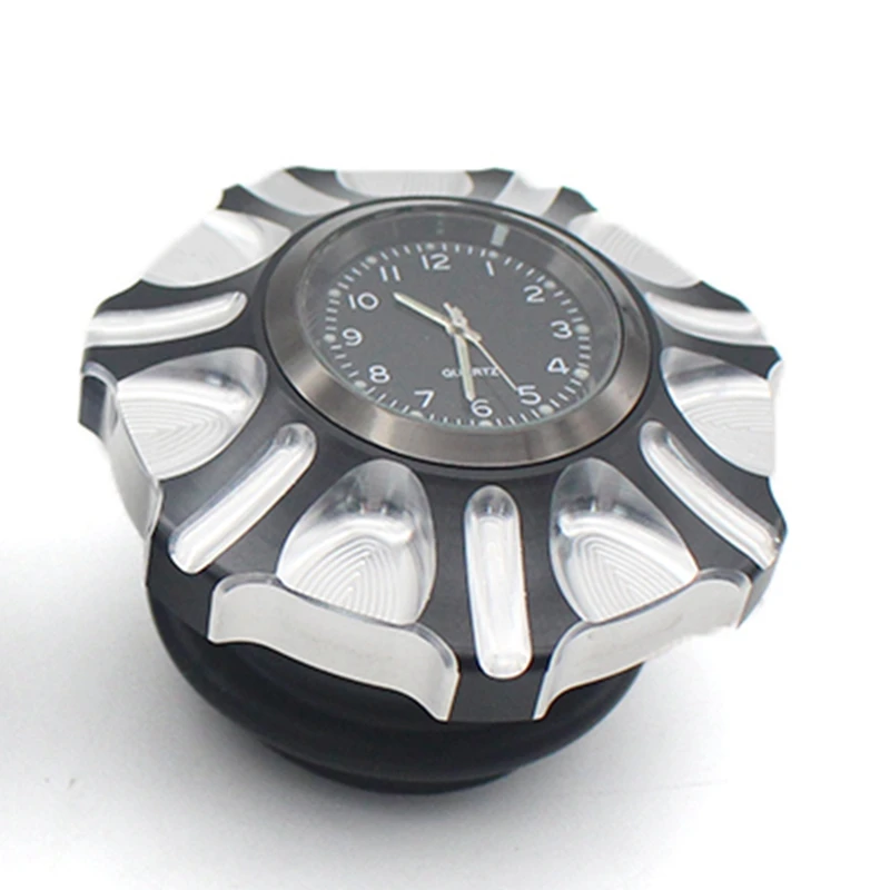 

Motorcycle Gas Oil Cap Fuel Gas Tank Cover with Clock for 883 1200 XL Dyna Touring
