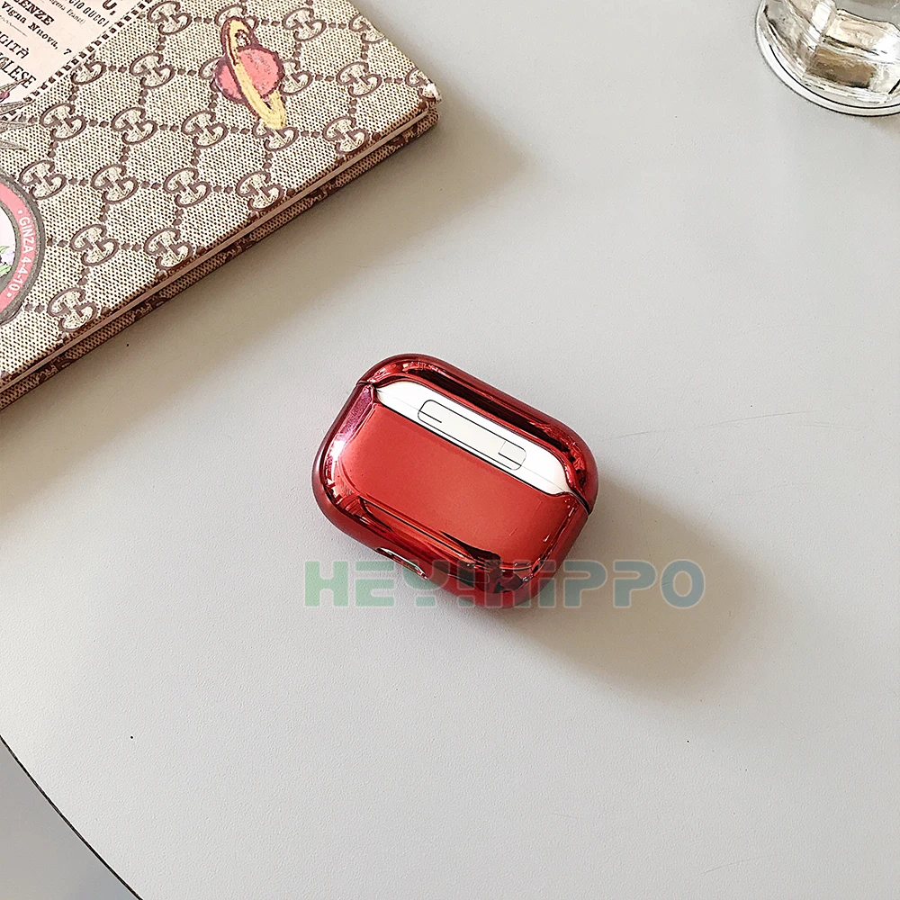 С гальваническим покрытием жесткий корпус наушников оболочка для Apple Airpods Pro защитный чехол роскошный золотой ящик анти-падение Крышка для airpods 2