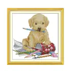 Набор для вышивки крестиком с изображением собаки, 14ct, 11ct, набор ниток