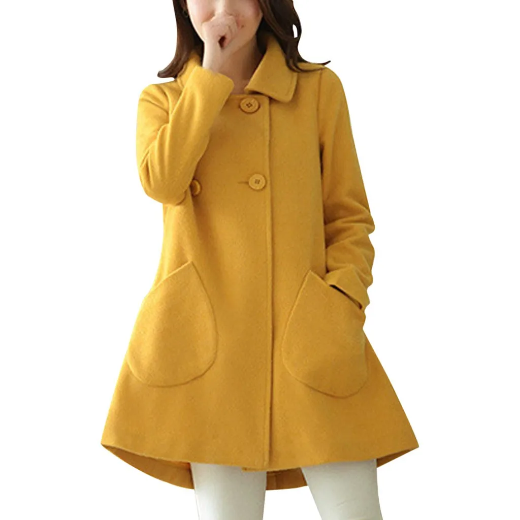 Jaycosin шикарное зимнее шерстяное толстое элегантное пальто уличная ветровка с