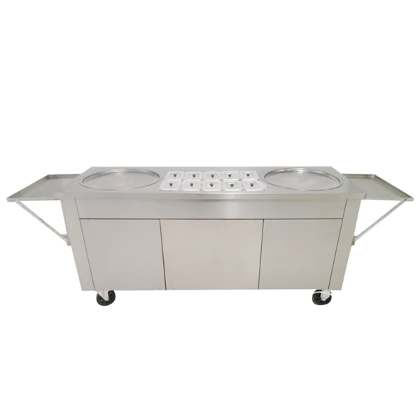 Двойная круглая сковорода с 10 охлаждающими резервуарами|Мороженицы| |