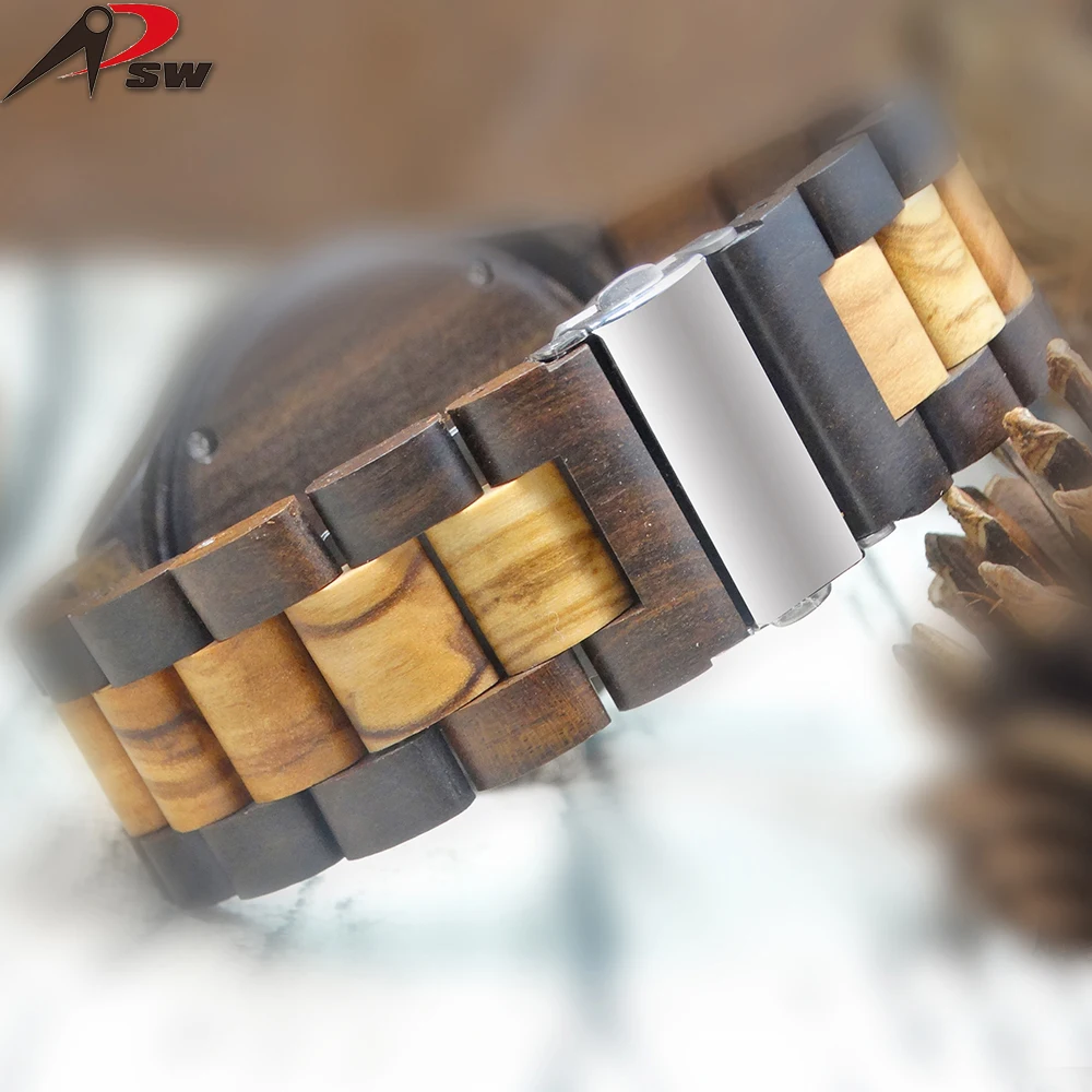 Мужские наручные часы Zebra Olive с деревянным ремешком популярные мужские