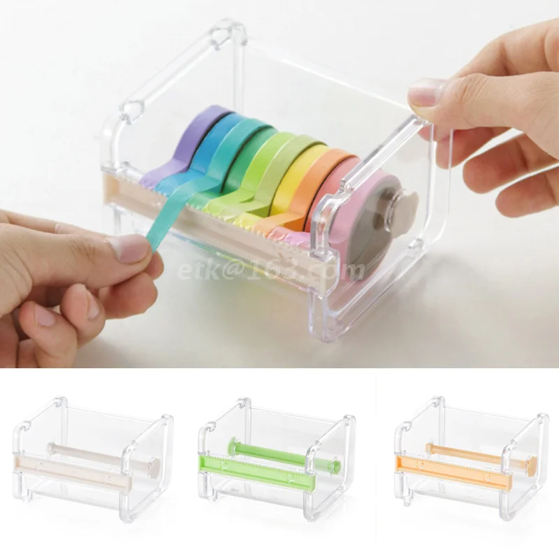 

Офисные канцелярские принадлежности, креативный набор резаков для ленты Washi, прозрачный держатель, Диспенсер, школьные принадлежности